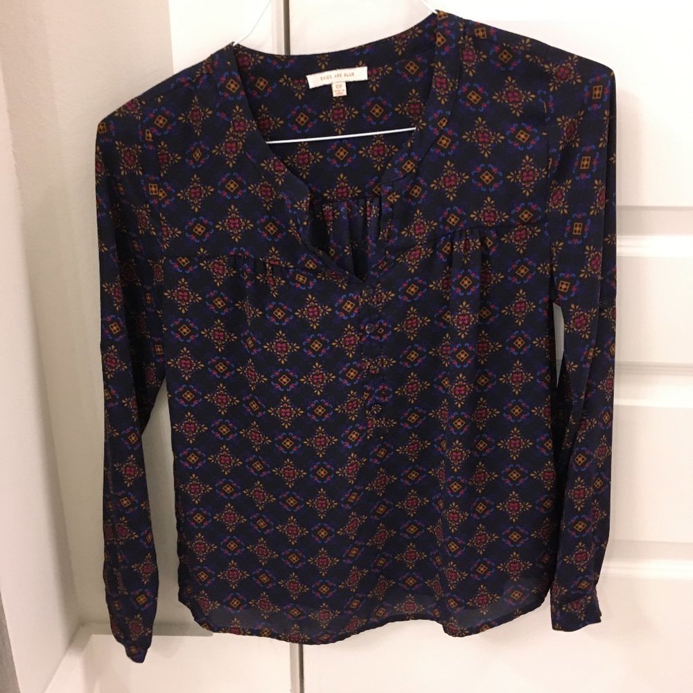 Stitch Fix SKIES ARE BLUE York Tile Print Blouse